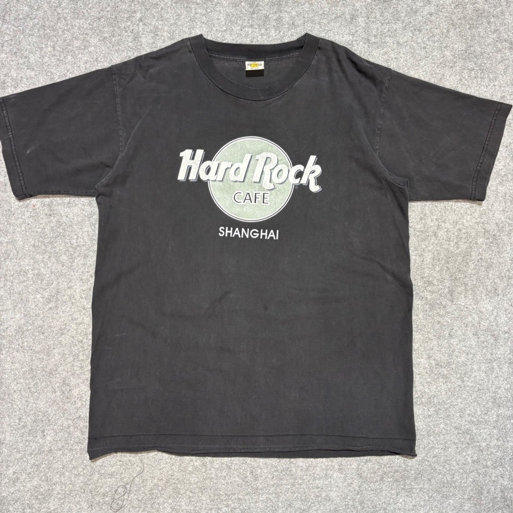 Hard Rock Cafe Shanghai T-Shirt Mens Large Black Graphic Cotton Tee